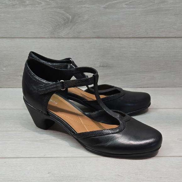 Easy Spirit Elegant Black Women's Mary Jane Leather Shoes Heels Sz 10M - Picture 1 of 11